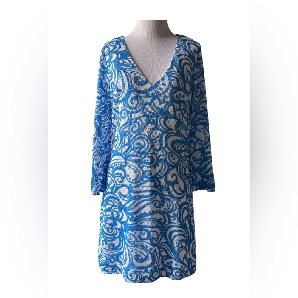 Lilly Pulitzer Jade Resort White Current Affairs Crochet Tunic Dress Small